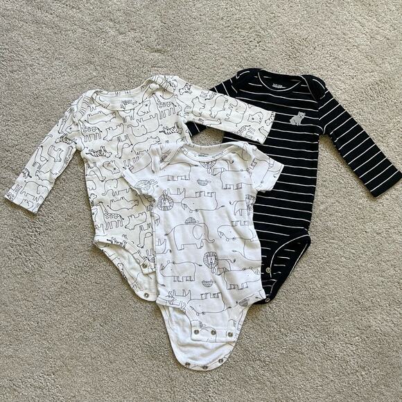 Carters 3 Pack Animal Themed One Piece Bodysuits (3-6 months) - Picture 1 of 9